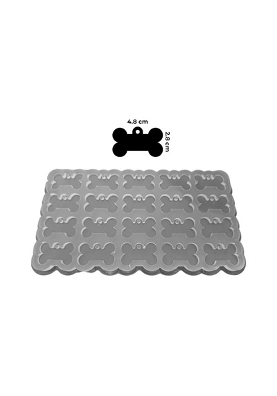 Tahtakale Toptancı Silikon Kalıp Epoksi Çoklu Köpek Kemik Tasma Künyesi Kalıbı 20 Li 4.8 X 2.8 Cm