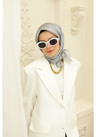 Silk Home Shiny Eşarp 75002-45 Gri, Gümüş