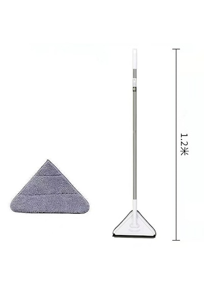 Mop 3 Bölmeli Yerleştirme Çubuğu 1,7 Metre + Elyaf Bez + Şönil Bez