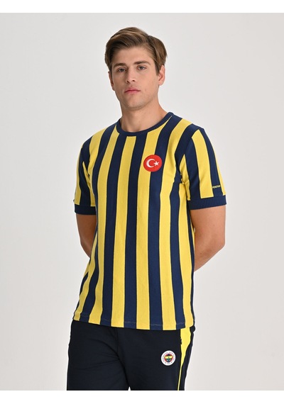Fenerbahçe Retro Çubuklu Forma 64/65 Sarı-lacıvert