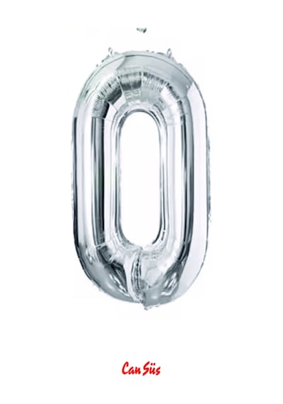 Rakam Folyo Balon Gümüş 102cm 40inç 0