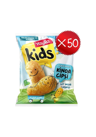 Yayla Kids Süt Mısır Çeşnili Kinoa Cipsi 30 G X50