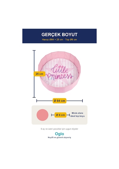 Top Havuzu 100 Top Dahil Yumuşak Minderli Bebek Oyun Havuzu, Katlanır Çocuk Oyun Parkı Top Seti 0+ Yaş Pembe