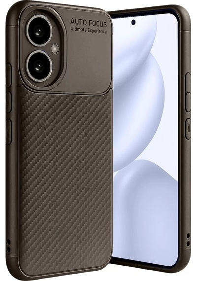 Newface Honor 400 Kılıf Auto Focus Karbon Kapak - Kahverengi