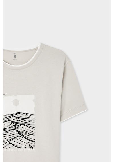 Twn Slim Fit Taş Düz %100 Pamuklu T-shirt 2ec143831113m S01