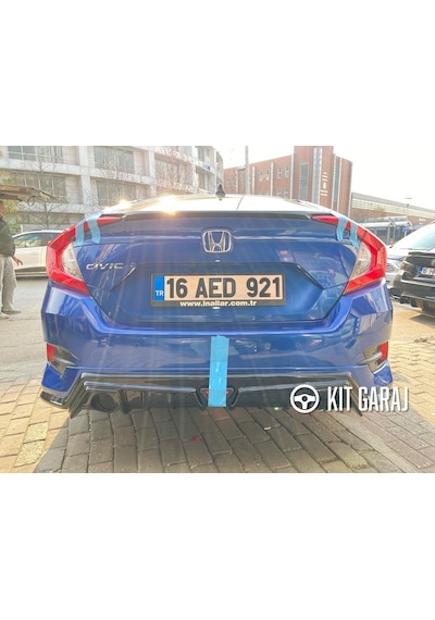 Kit Garaj Honda Civic Fc5 Mugen Arka Ek Plastik 2016-2021 Boyasız