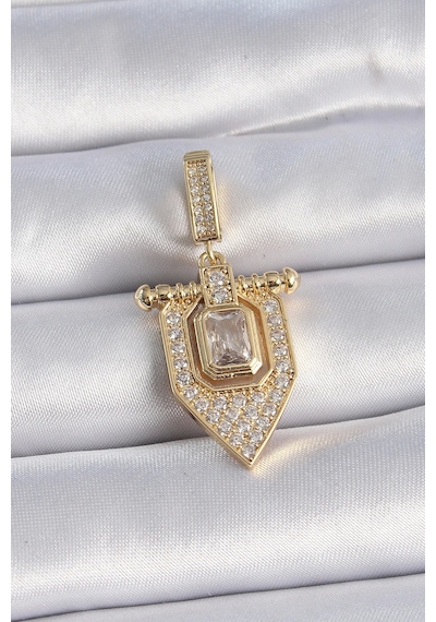 Pirinç Gold Renk Baget Zirkon Taşlı Ajda Charm Çok Renkli