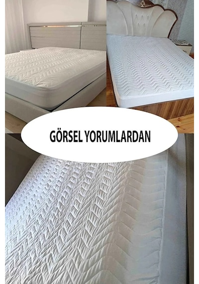 SUVAY Kapitone Sıvı Geçirmez Alez Fitted Çarşaf Yatak Koruyucu Tek ve Çift Kişilik
