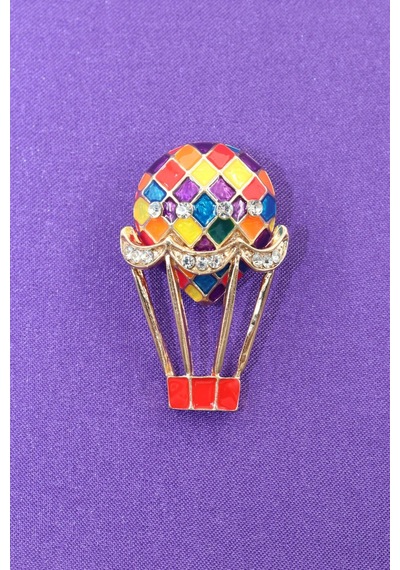 Uçan Balon Broş. Taşlı Tasarım Broş. Yaka İğnesi Broş. Kadın Broş. Erkek Broş. Broş. Unisex Çok Renkli