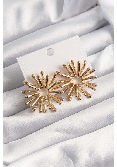 Gold Renk Kemik Model Küpe - Ebj241123w28285 Bakır