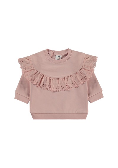 Civil Baby Fırfırlı Basic 6-18 Ay Sweatshirt - Pudra Pudra Pembe