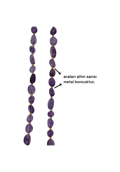 Ametist Kolye 50 Cm Amorf Kesim 460-1 Mor