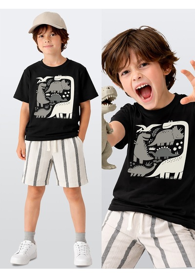 Denokids Dino Erkek Çocuk T-shirt Şort Takım Çok Renkli