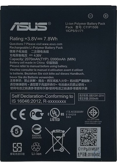 Asus Zenfone Go Zc500Tg C11P1506 Batarya Pil 2070 Mah
