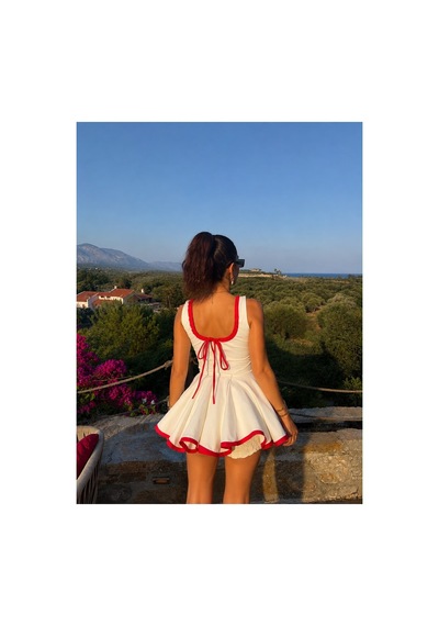 Gigi Wardrobe Riviera Şortlu Elbise Kırmızı Kırmızı