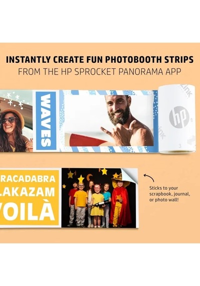 Hp Sprocket Panorama Instant Taşınabilir Renkli Etiket Ve Fotoğraf Yazıcısı Gri Printer Siyah