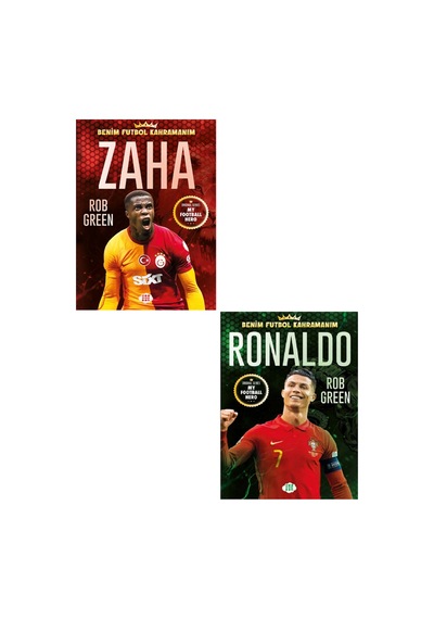 Zaha - Ronaldo Benim Futbol Kahramanım Büyük Poster Sticker Futbolcu Kartı Hediyeli 2 Kitap