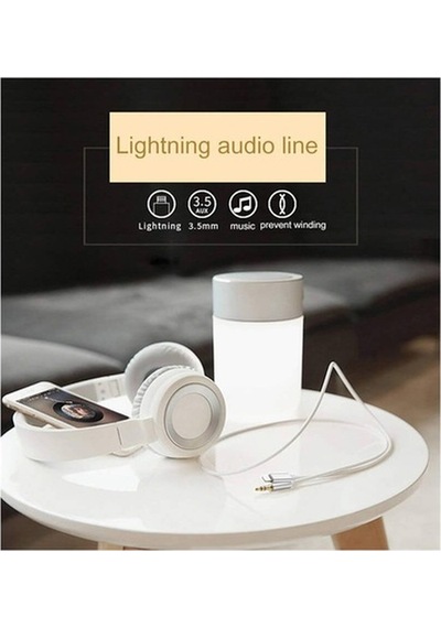 Apple Uyumlu iPhone iPad Lightning To 3.5mm Ses Çevirici Aux Kablo 1m