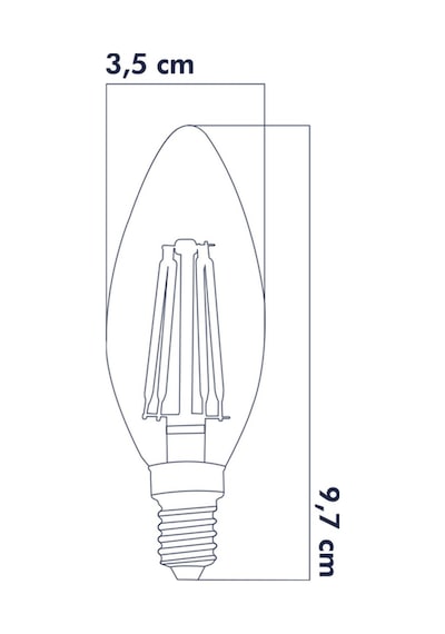 Heka ERD-93 E14 6W 6500K Avize Ampulü Rustik Beyaz Işık 10'lu