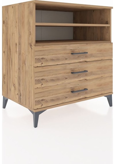 Kronos Şifonyer 2 Raflı 3 Çekmeceli 88x59x96 Çam-çam Çam