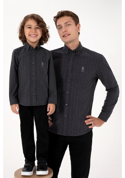 U.s. Polo Assn. Erkek Çocuk Antrasit Gömlek Desenli 50316670-vr006 Antrasit
