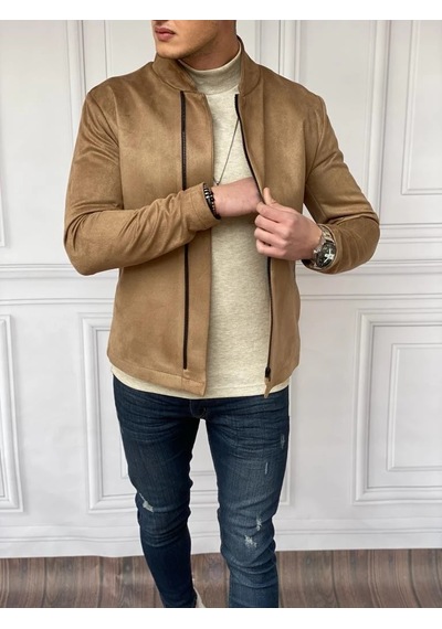 Modefendi Slim Fit Yüksek Kalite Yan Fermuar Nubuk Mont Vizon