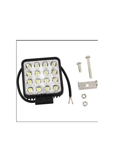 Off Road Beyaz Işık Sis Farı Lambası 16 Led Kare 12-24V 48 Watt