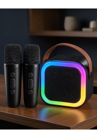 Taşıma Askılı Led Işıklı Bluetooth Hoparlör Çift Mikrofonlu Bls97-5