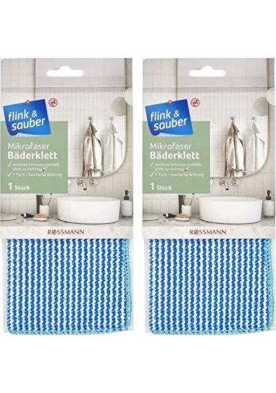 Mikrofiber Banyo Temizlik Bezi, Tekli 2'li Mavi