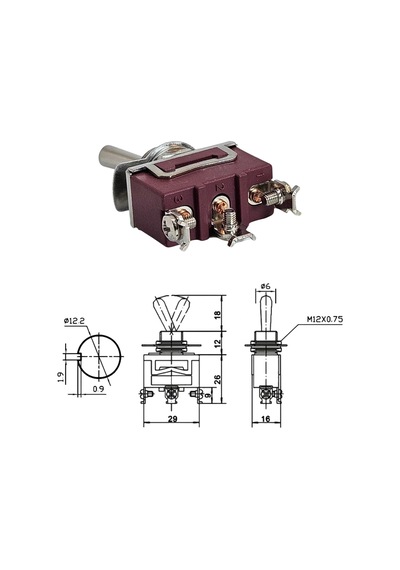Ic-155s Swıon Toggle Switch Mom-off-mom Ø12mm 3p Xt-13bf