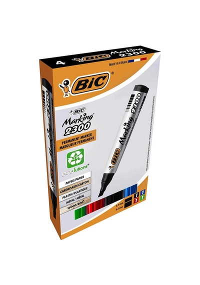 Bic Permanent Markör Kesik Uç 4'lü 2300