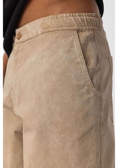 Vamos Yıkamalı Baggy Gabardin Pantolon Taba