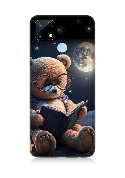 Realme 7i Uyumlu Kitap Okuyan Sevimli Ayı Tedy Desenli Silikon Kılıf