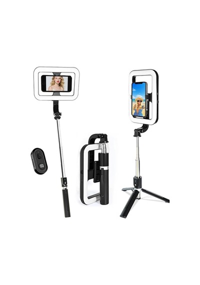 Bluetooth Kumandalı Şarjlı 8 İnç Led Ring Light Katlanabilir Selfie Çubuğu Ve Tripod 3 Renk Tonu 25-138cm Diğer