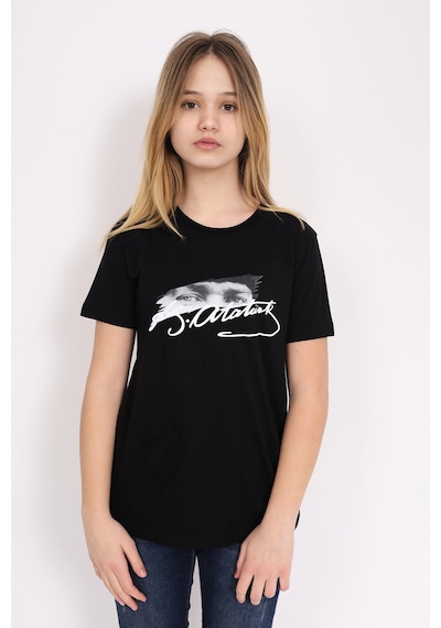 Toontoy Kids Toontoy Unisex Çocuk Atatürk Baskılı Tişört 23072 Siyah