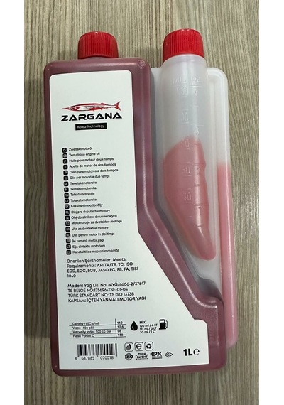 Zargana 2t10 Pro Benzin Karışım Yağı İki Zamanlı 1 Litre Ölçekli