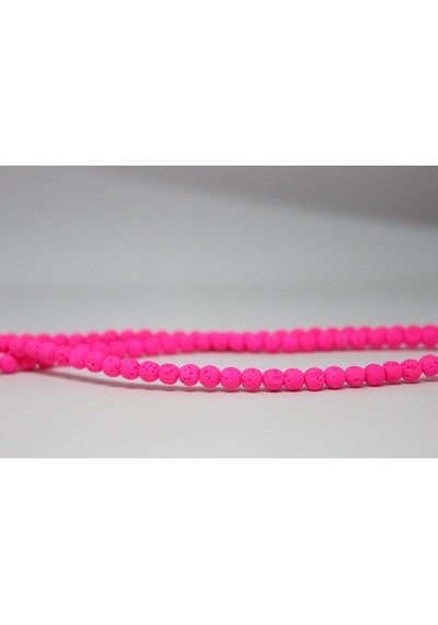 Lav Taşı Fosforlu Pembe Renkli Yarım Dizi 6 MM 18 CM Beyaz