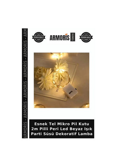Esnek Tel Mikro Pil Kutu 2m Pilli Peri Led Beyaz Işık Parti Süsü Dekoratif Lamba