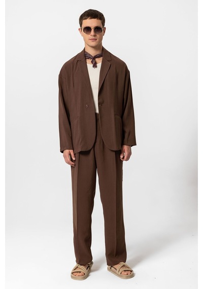 Antioch Oversize Astarsız Erkek Blazer Ceket Kahve