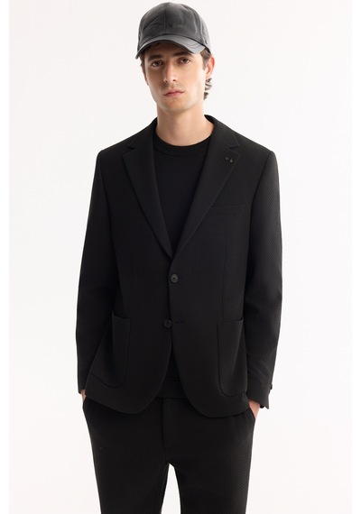 Avva Erkek Siyah Mono Yaka Bi-stretch Hafif Dokulu Blazer Comfort Slim Fit Ceket A52y4013 Avva Erkek Siyah Mono Yaka Bi-stretch Hafif Dokulu Blazer Comfort Slim Fit Ceket A52y4013