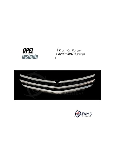 Opel İnsignia Krom Ön Panjur 4 Parça 2014-2017 Paslanmaz Çelik
