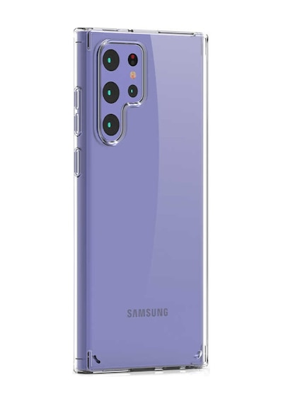 Samsung Uyumlu Galaxy S22 Ultra Kılıf Full Şeffaf Sararmaz Kapak Renksiz