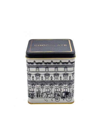 Er024-1j City Chocolate Desenli Kare Metal Saklama Kabı 12x12 Cm City Chocolate