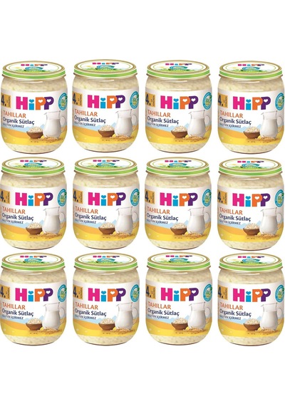Hipp Organik Sütlaç 4+ Ay Kavanoz Mama 12 x 125 G