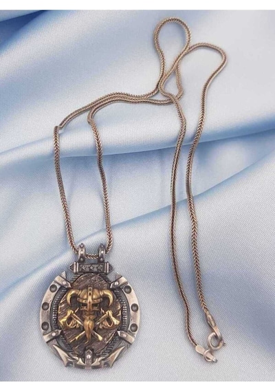 Vog Vikings Savaşçısı Gotik Tasarım İşlemeli 925 Ayar Gümüş Sevgiliye,babaya,arkadaşa Kolye