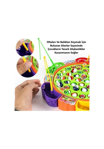 Dev Boy Pilli Müzikli Balık Tutma Yakalama Oyunu 45 Balık 5 Olta Hareketli 35 Cm.