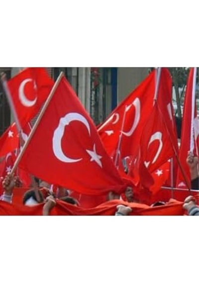 Zc Bayrak Sopalı Türk Bayrağı 100x150 Yüksek Kalite Çift Tarafllı Fabrikasyon Baskı Alpaka Kumaş Diğer