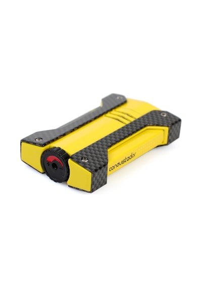 Conquistador Tek Torch Pürmüz Karbon Sarı Defi Extreme Dizayn Metal Puro Çakmağı Cnq-021