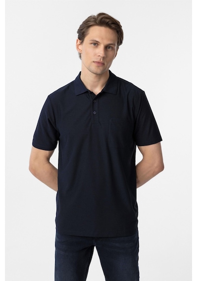 Süvari Lacivert Regular Armürlü Polo Yaka Tişört-37272 Lacivert