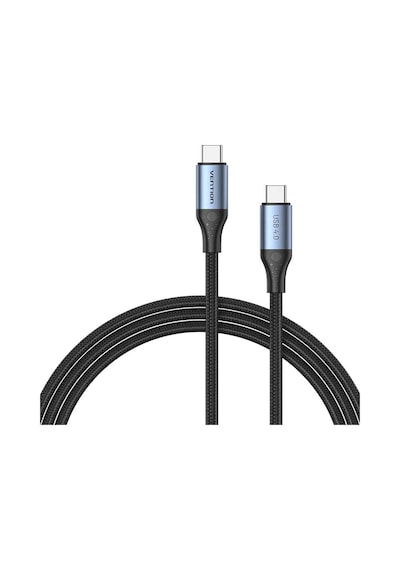 Vention Usb 4.0 Çift Type-c 240w 5a Ultra Hızlı Şarj Ve 8k Görüntü Aktarım Kablosu 1m - Gri